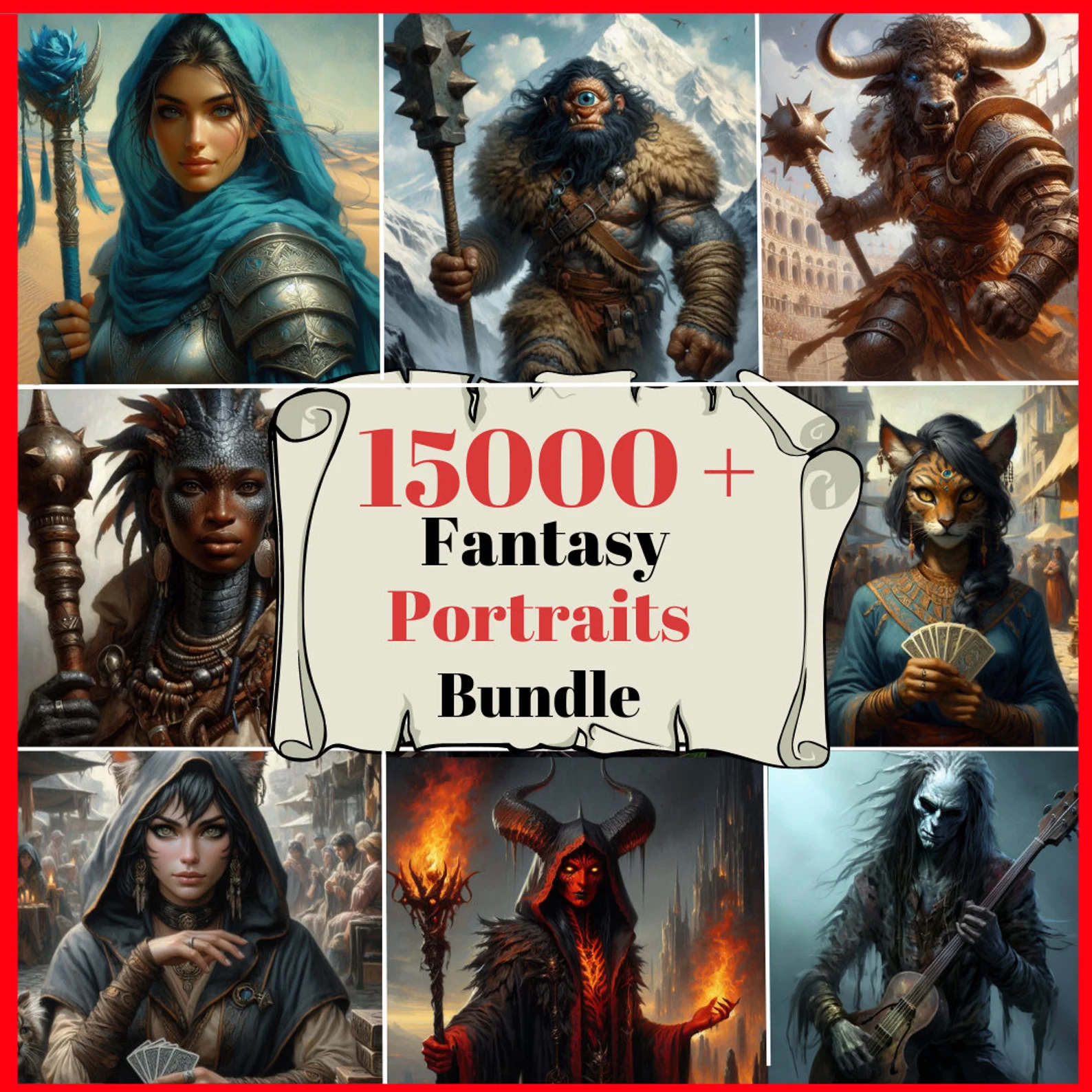 Fantasy Character arts, Heroes and Random Encounters Portraits, fantasy heroes NPC and Bestiary,