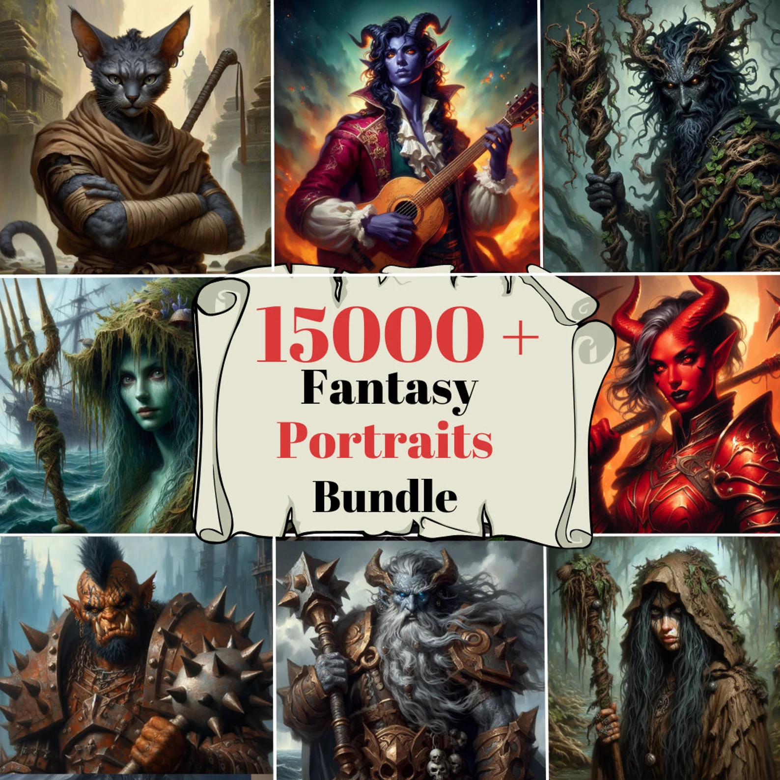 Fantasy Character arts, Heroes and Random Encounters Portraits, fantasy heroes NPC and Bestiary,