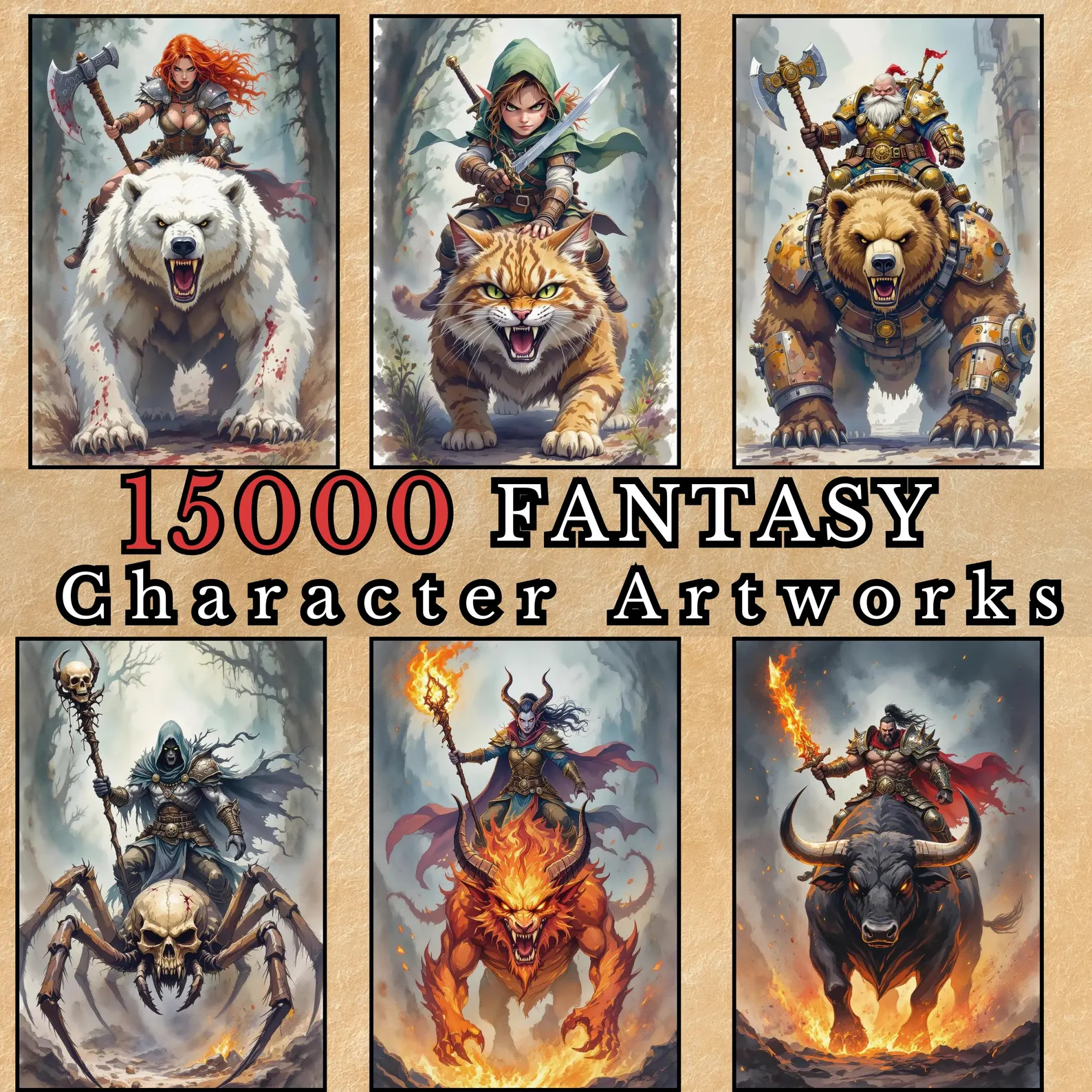 Fantasy Character arts, Heroes and Random Encounters Portraits, fantasy heroes NPC and Bestiary,