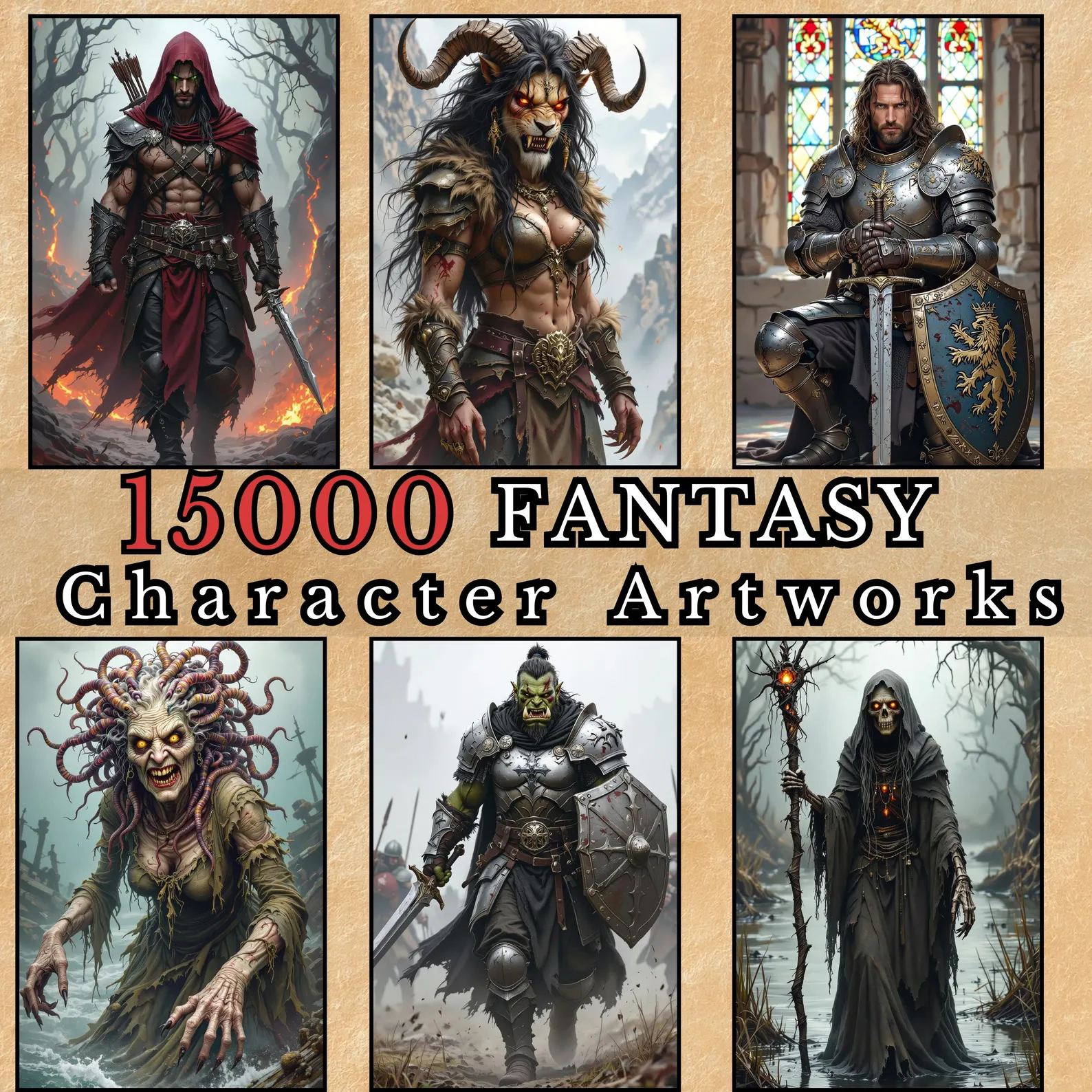 Fantasy Character arts, Heroes and Random Encounters Portraits, fantasy heroes NPC and Bestiary,