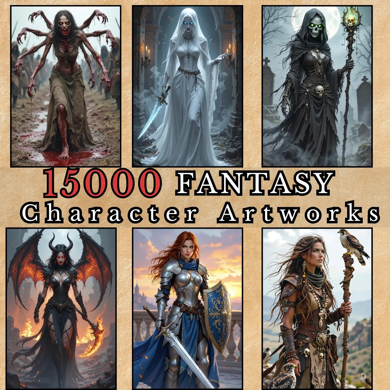 Fantasy Character arts, Heroes and Random Encounters Portraits, fantasy heroes NPC and Bestiary,