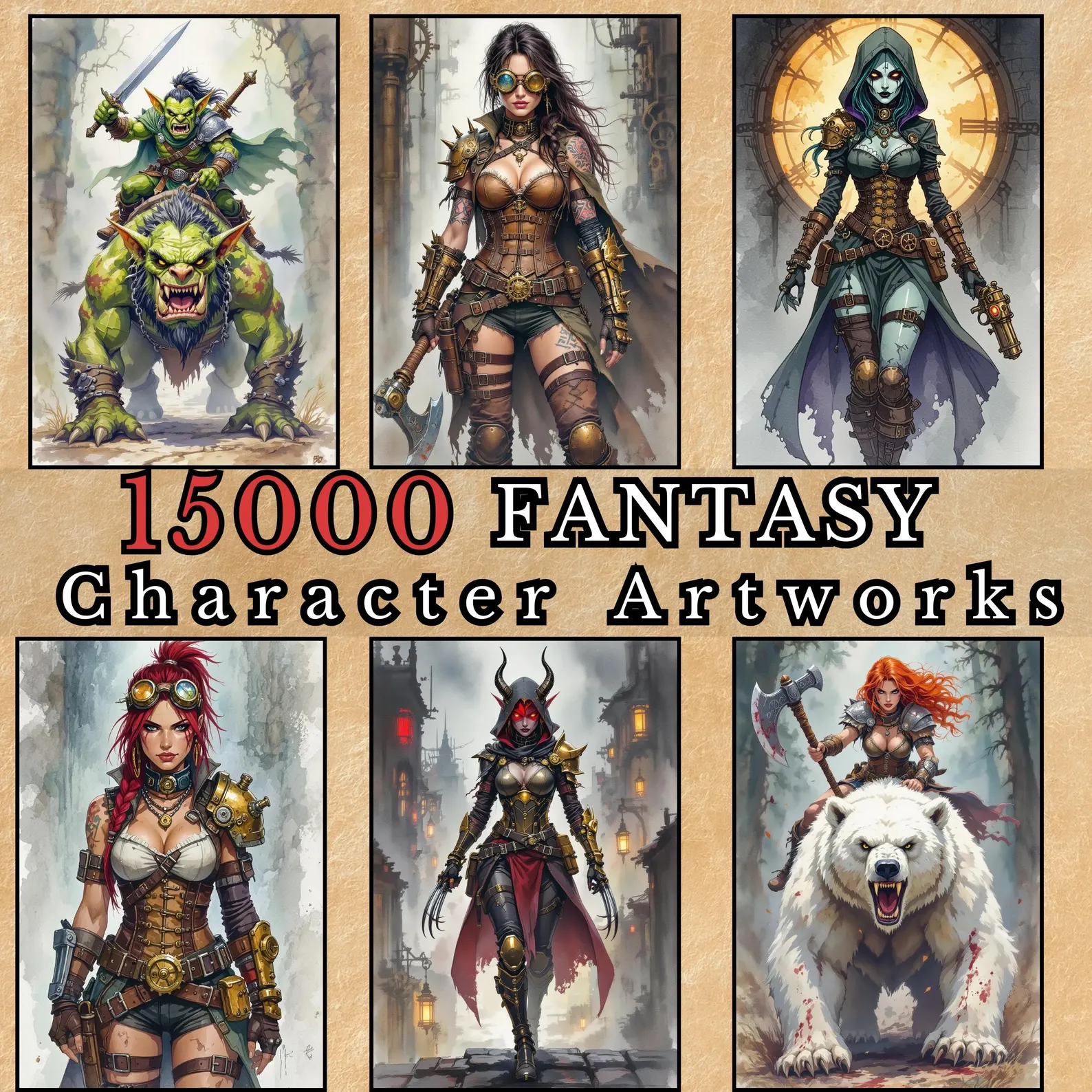 Fantasy Character arts, Heroes and Random Encounters Portraits, fantasy heroes NPC and Bestiary,