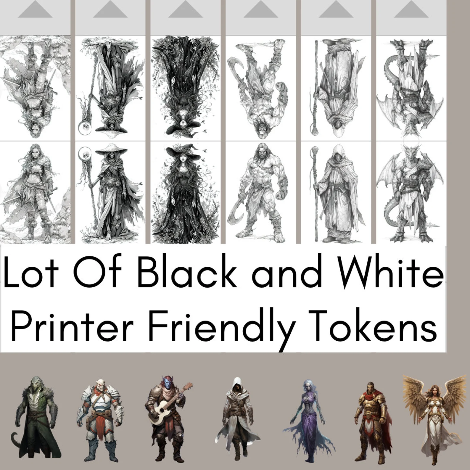 7000 Printable RPG Miniatures, Bundle of Foldable Tabletop Fantasy Miniatures , Paper Minis, cheap miniatures