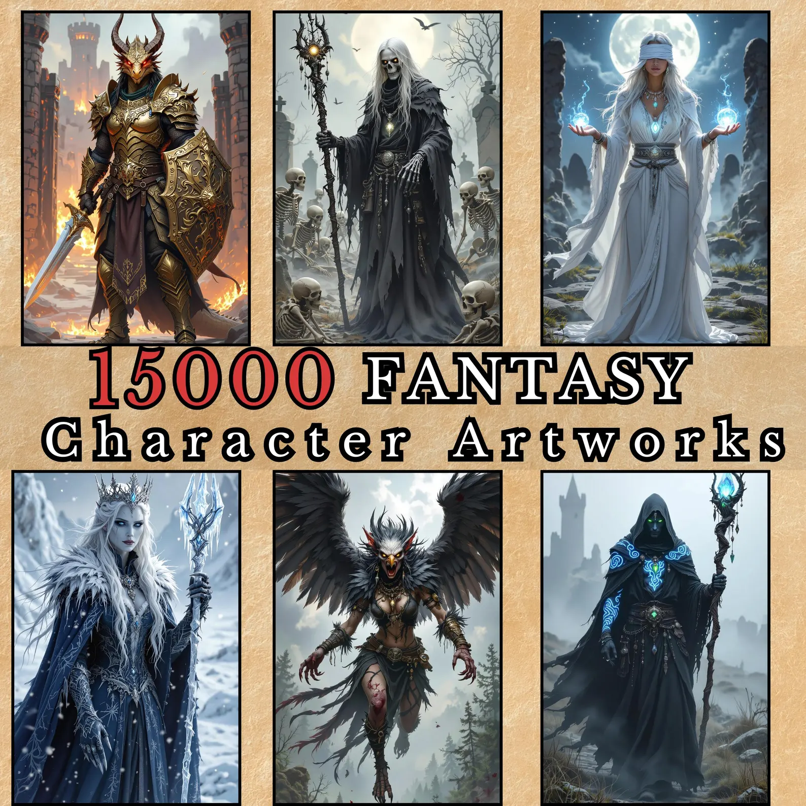 Fantasy Character arts, Heroes and Random Encounters Portraits, fantasy heroes NPC and Bestiary,