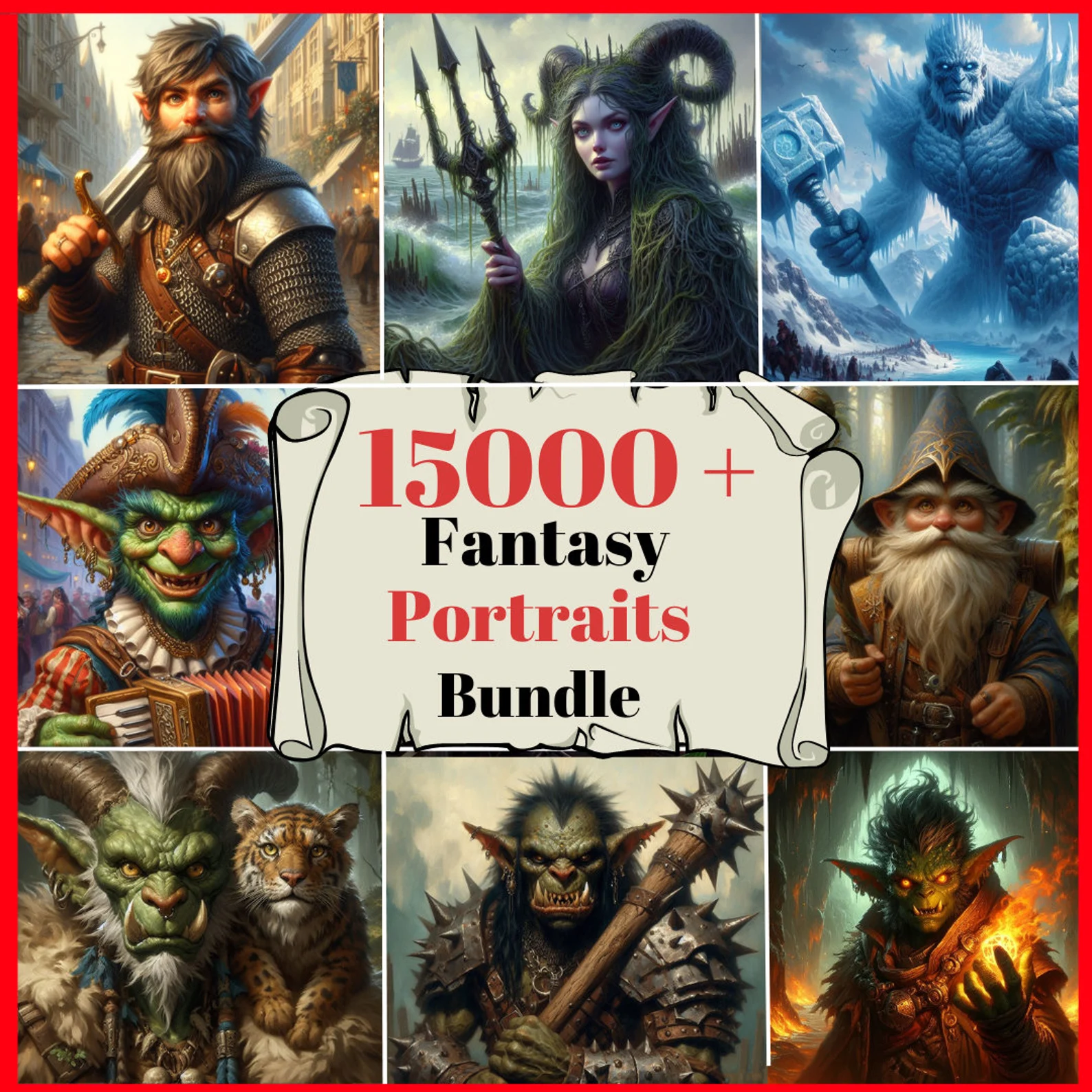 Fantasy Character arts, Heroes and Random Encounters Portraits, fantasy heroes NPC and Bestiary,