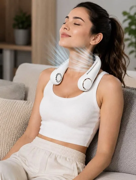 مروحة الرقبة المحمولة واللاسلكية بدون شفرات - Portable Bladeless Neck Fan