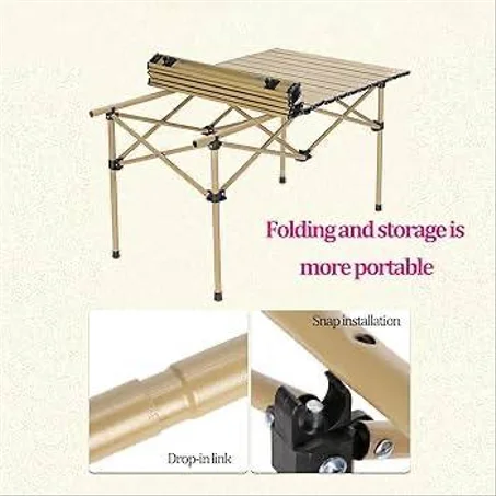 طاولة التخييم والرحلات القابلة للطي من الألومنيوم المقوى (1.2 متر) - Outdoor Folding Aluminum Camping Table