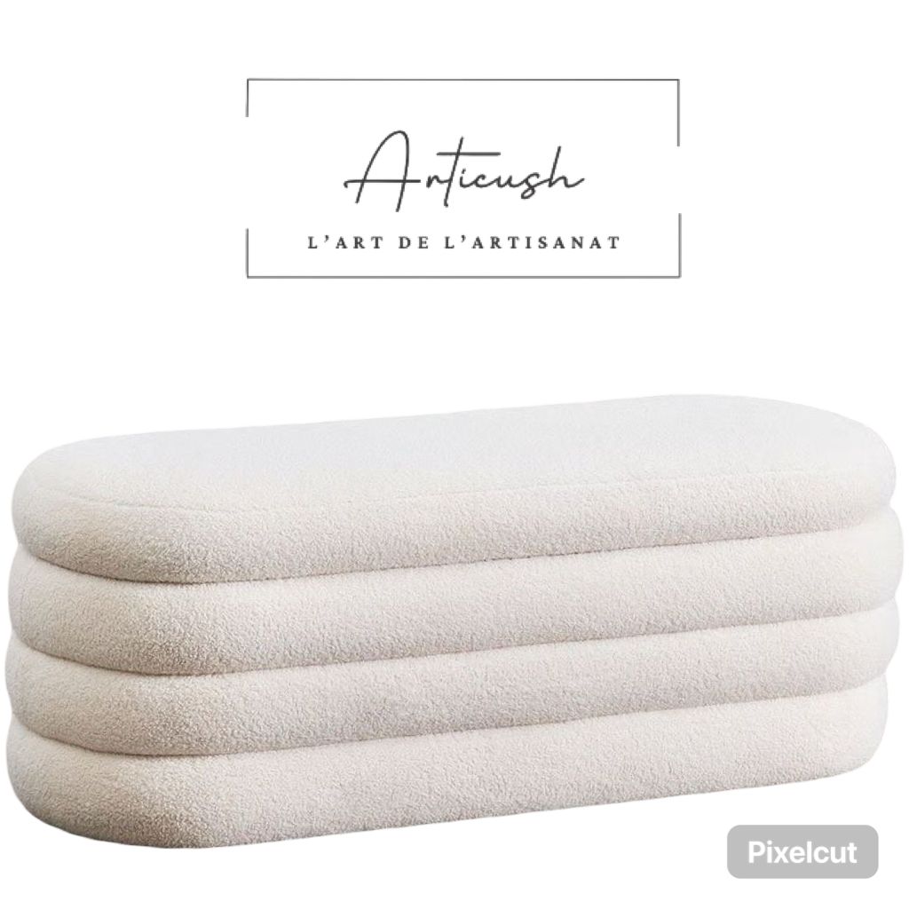Pouf Articush – Élégant, pratique et tout simplement irrésistible Blanc cassé