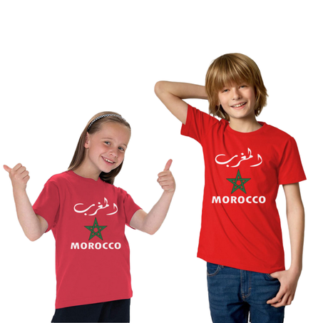 T-shirt Drapeau Maroc , pour filles et garçons