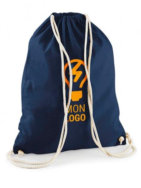 Sac à dos avec cordelettes en coton à personnaliser