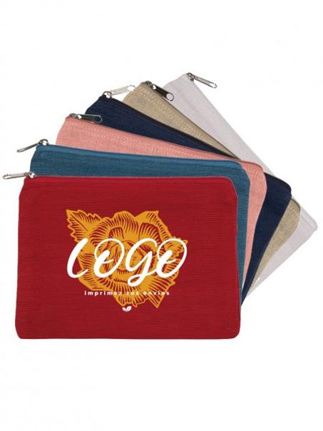 Pochette en toile de jute personnalisable