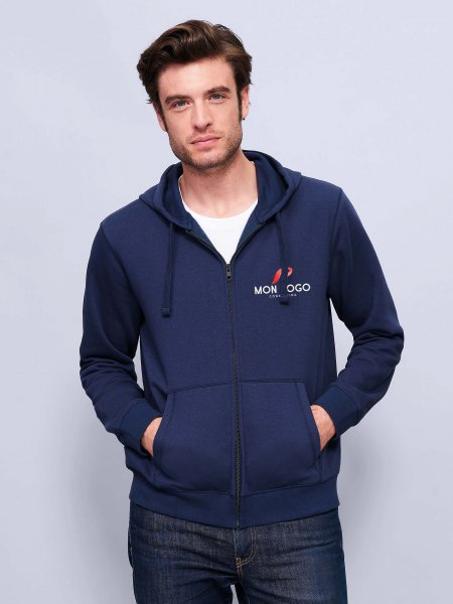 Sweat zippé à capuche personnalisable