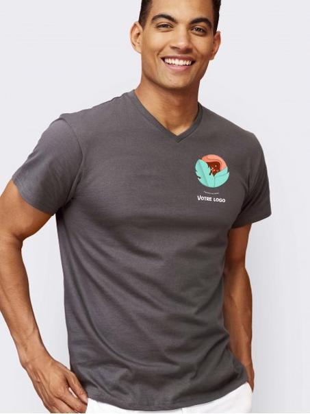 T shirt col V homme et femme