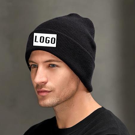 Chapeau à bonnet tricoté personnalisé avec votre Logo/texte/Photo