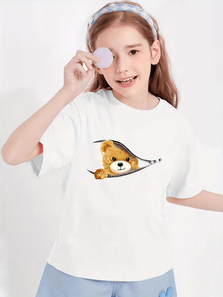 T-shirt à imprimé ours , pour fille