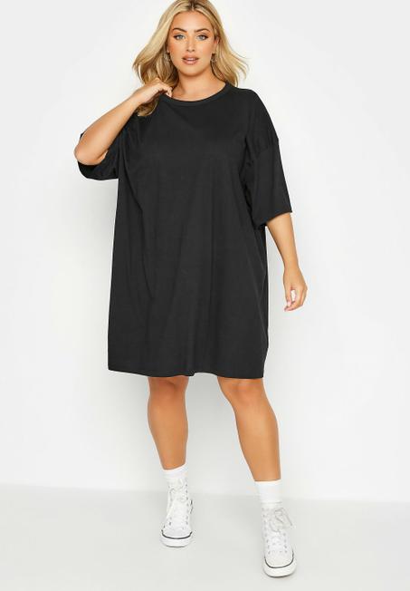 Robe noir oversize en jersey