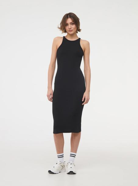 Robe longue unie Noir