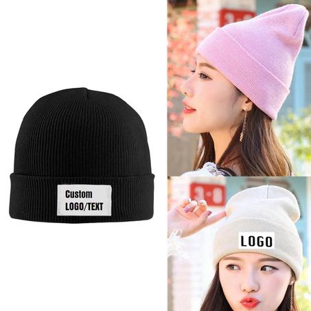 Chapeau à bonnet tricoté personnalisé avec votre Logo/texte/Photo