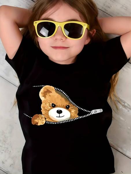 T-shirt à imprimé ours pour fille