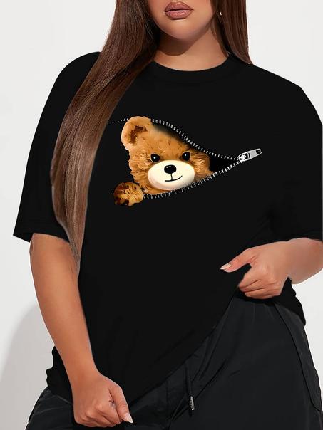 T-shirt à imprimé ours pour femme