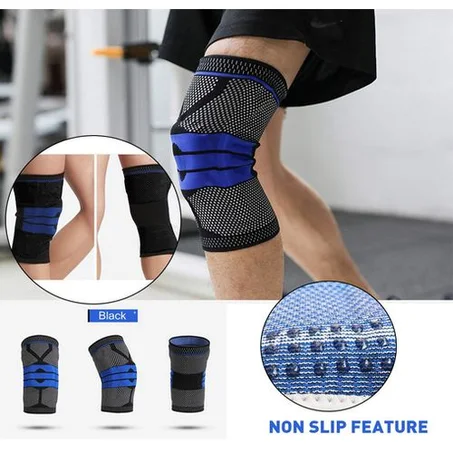 2x Genouillères de sport anti-collision en silicone, pour basket-ball, course à pied, fitness, randonnée, équitation, équipement de protection en tricot