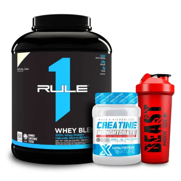PACK RULE 1 WHEY BLEND ET CREATINE MONOHYDRATE HX – SHAKER