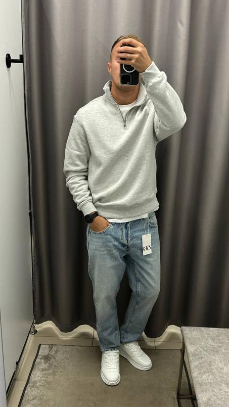 Sweat-shirt à col zippé