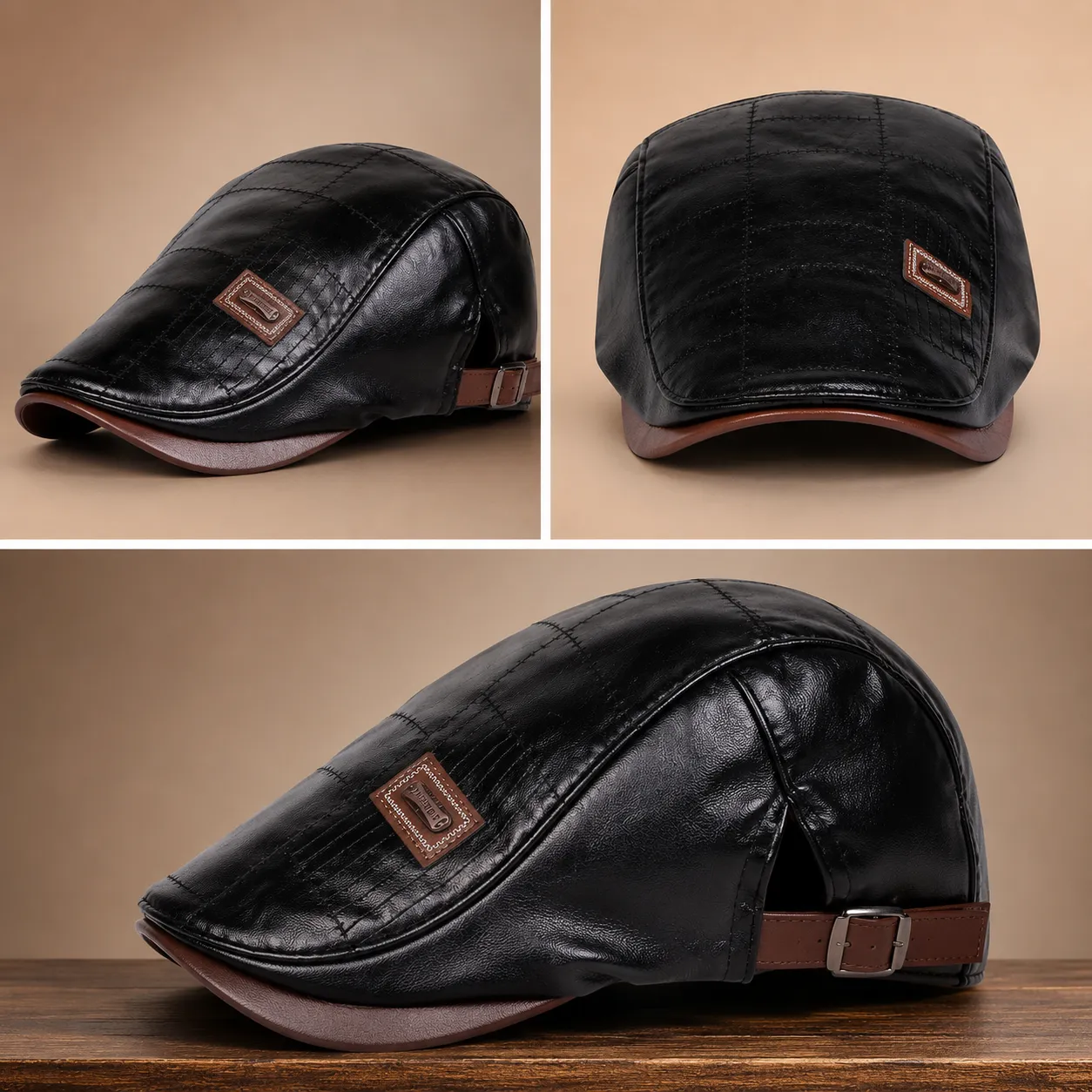Béret En Cuir Homme Élégant (civ)