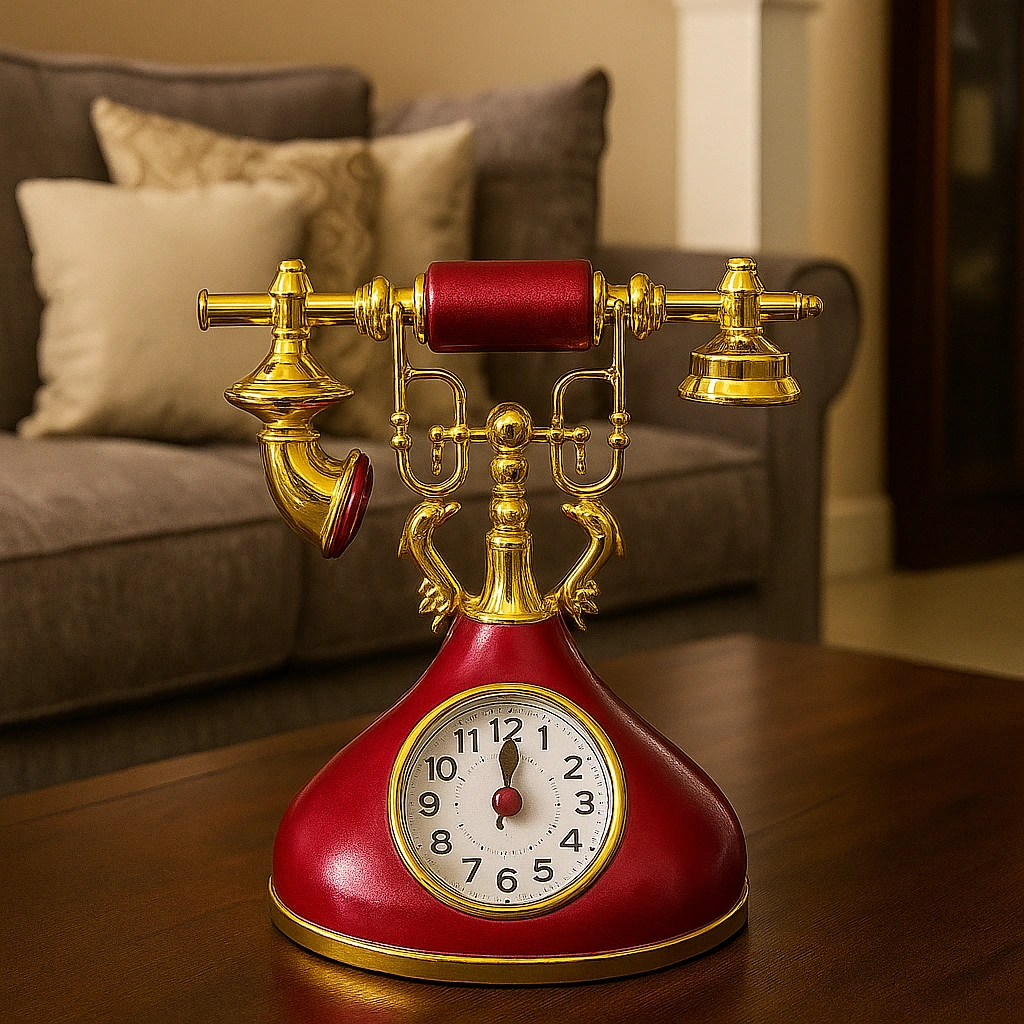 Horloge Vintage Rouge Dorée (mali)