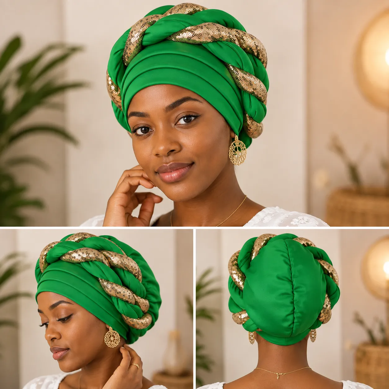 Turban Vert Chic Et Confort (civ)