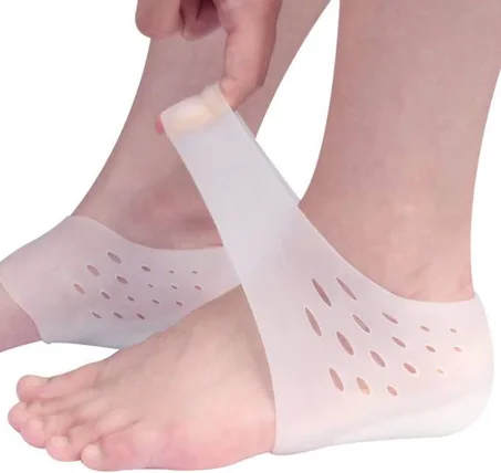 جوارب السيليكون للكعب الشفافة لزيادة الطول