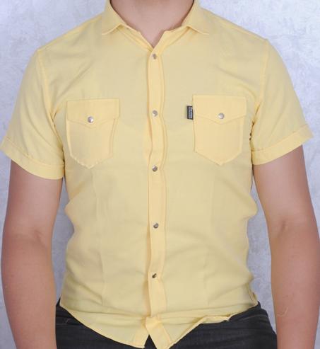 Chemise demi manche jaune