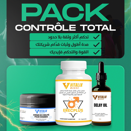 Pack Contrôl Total – Erec Plus + Delay Oil + Crème de Virilité