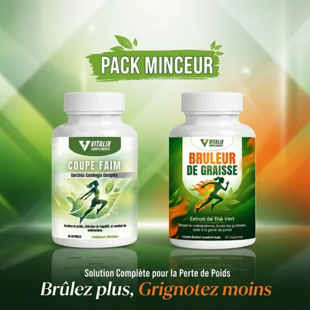 Pack Minceur : Coupe Faim + Bruleur de graisse (programme 30 jours)
