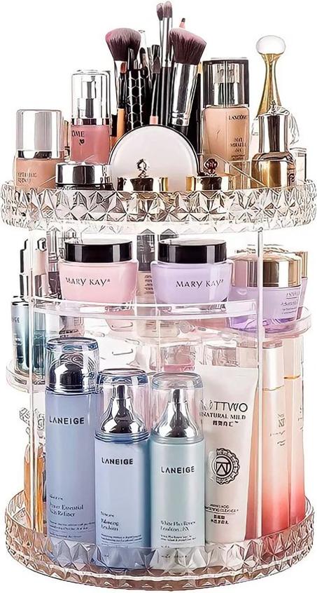 رف تخزين دوار 360 درجة طبقتين