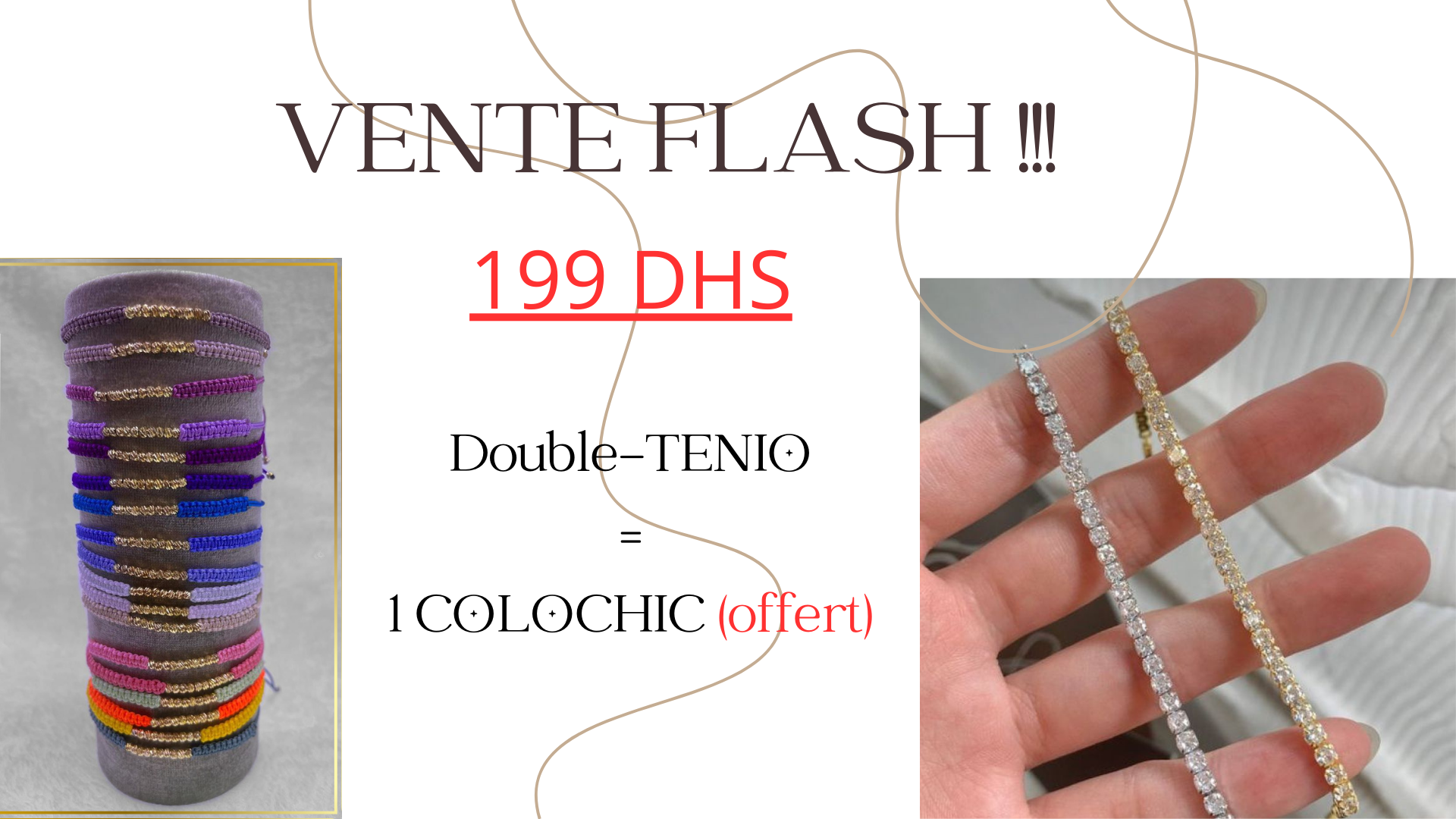 DOUBLE-tenio BRACELETS+2 BRACELETS GRATUIT