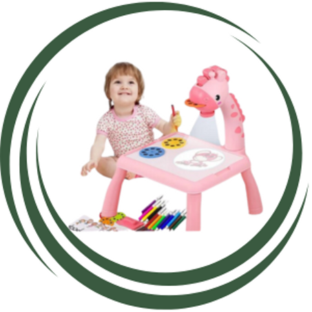 طاولة رسم فنية بجهاز عرض ضوئي