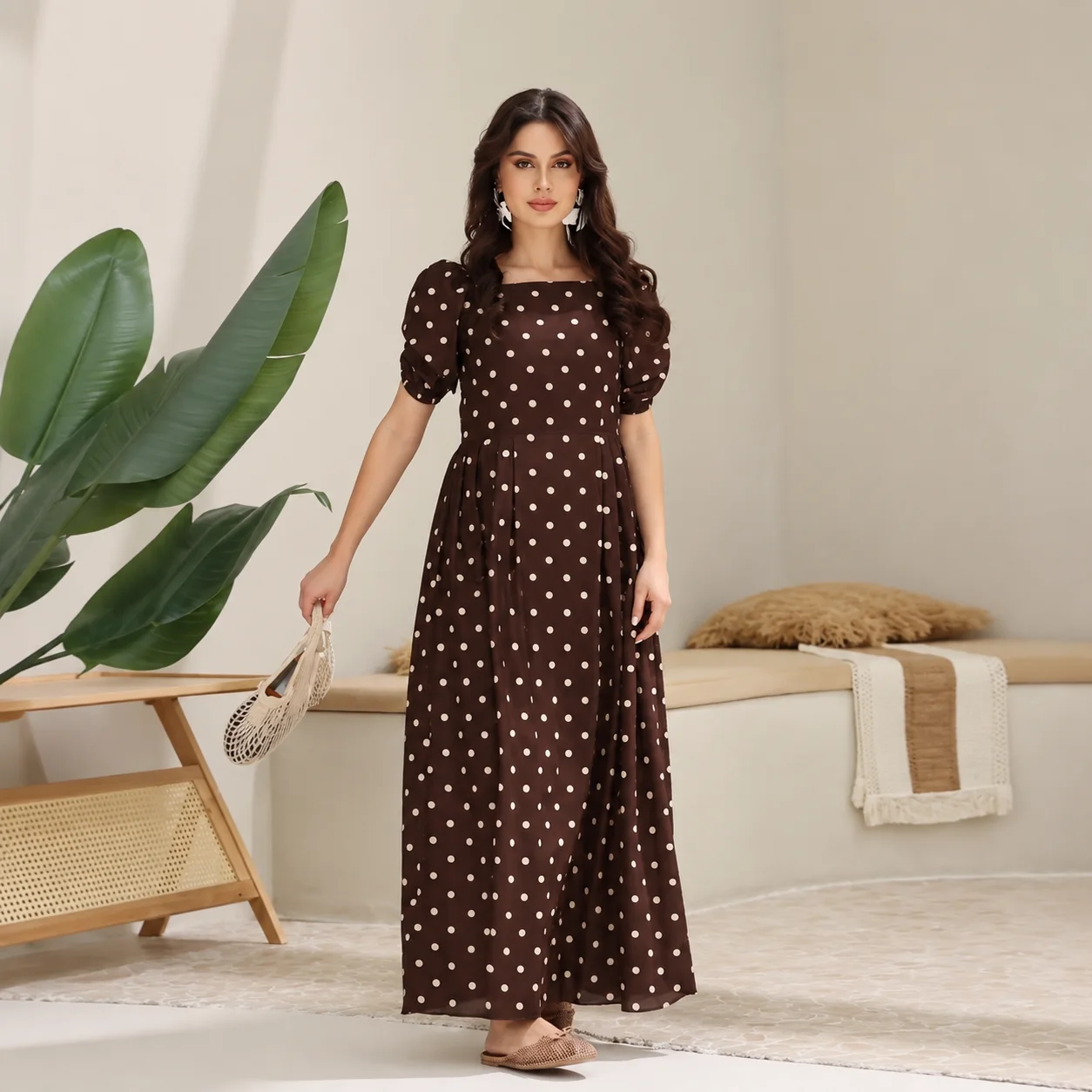 Robe Niko polka dots brown 🤎