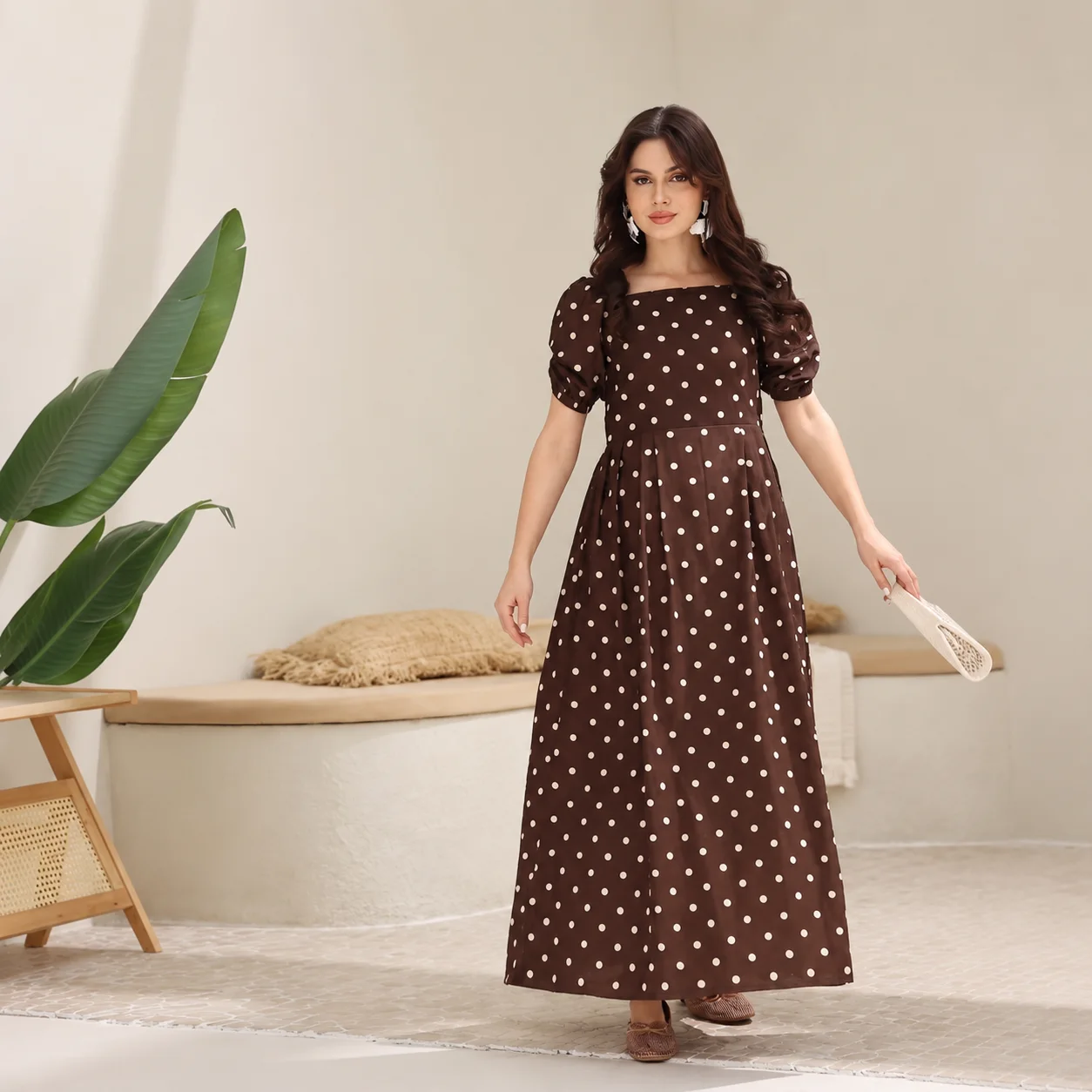 Robe Niko polka dots brown 🤎