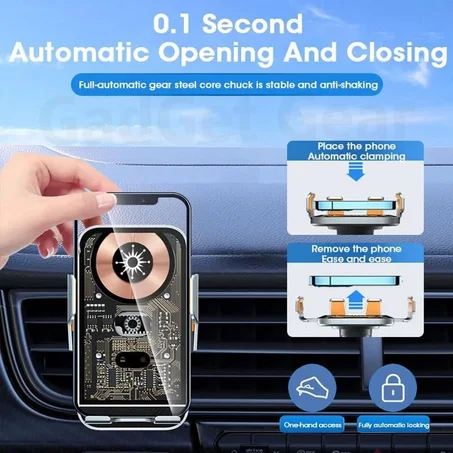 Car Wireless Charger Phone Holder Mechanical Style Chargeur magnétique sans fil 15w