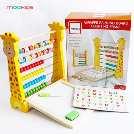 لعبة تعليمية للأطفال إطار العد الدهني - Giraffe Painting Bord Counting Frame