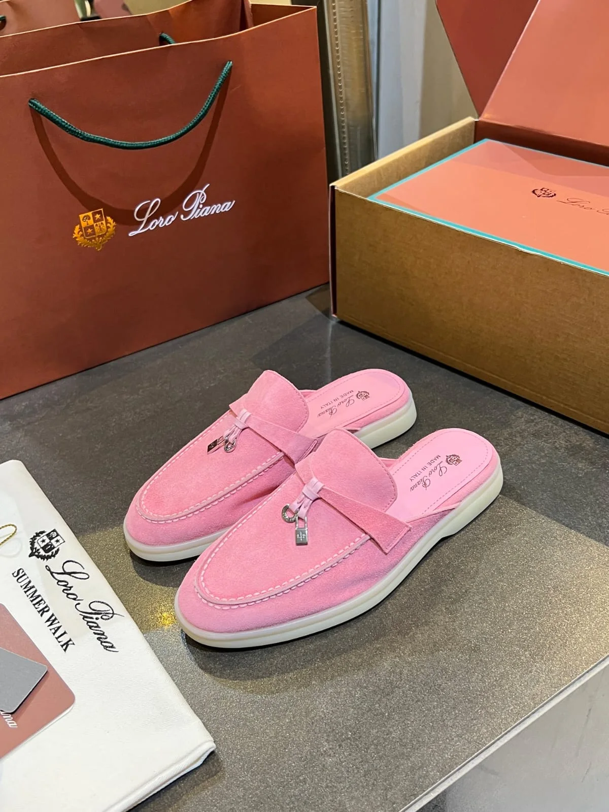 Babouche Mangle Daim - pink