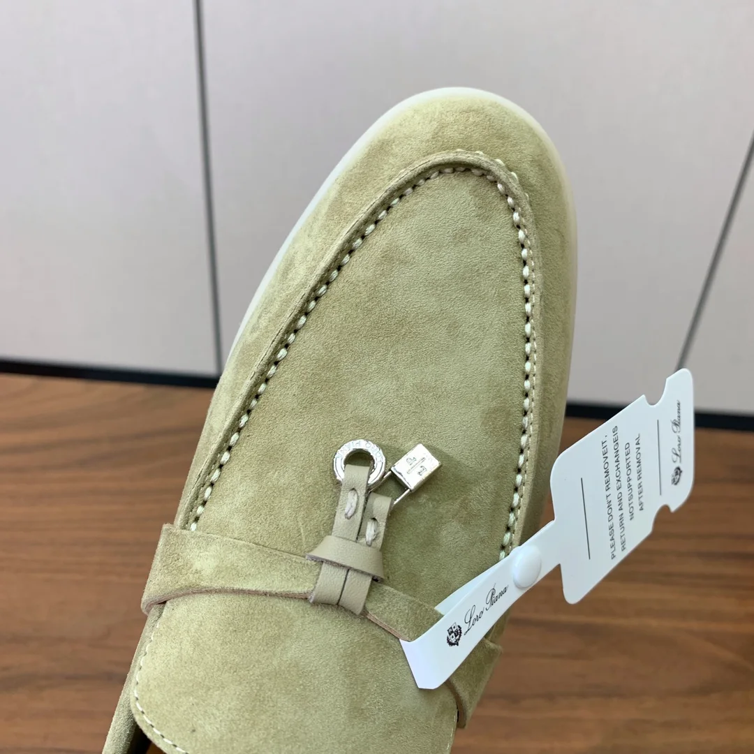 Mocassin Femme Vert Sauge en Suède