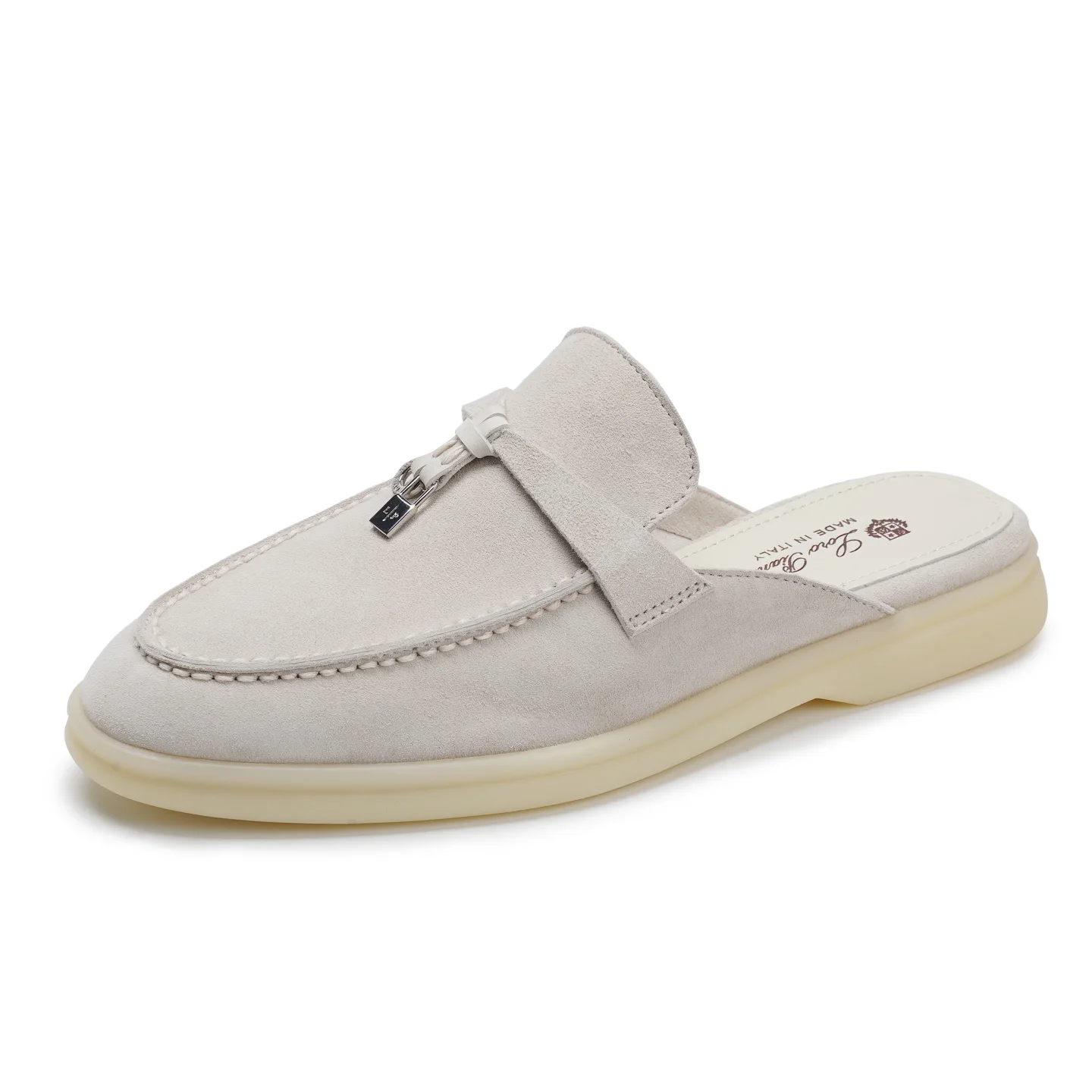 Babouche Mangle Daim - beige claire