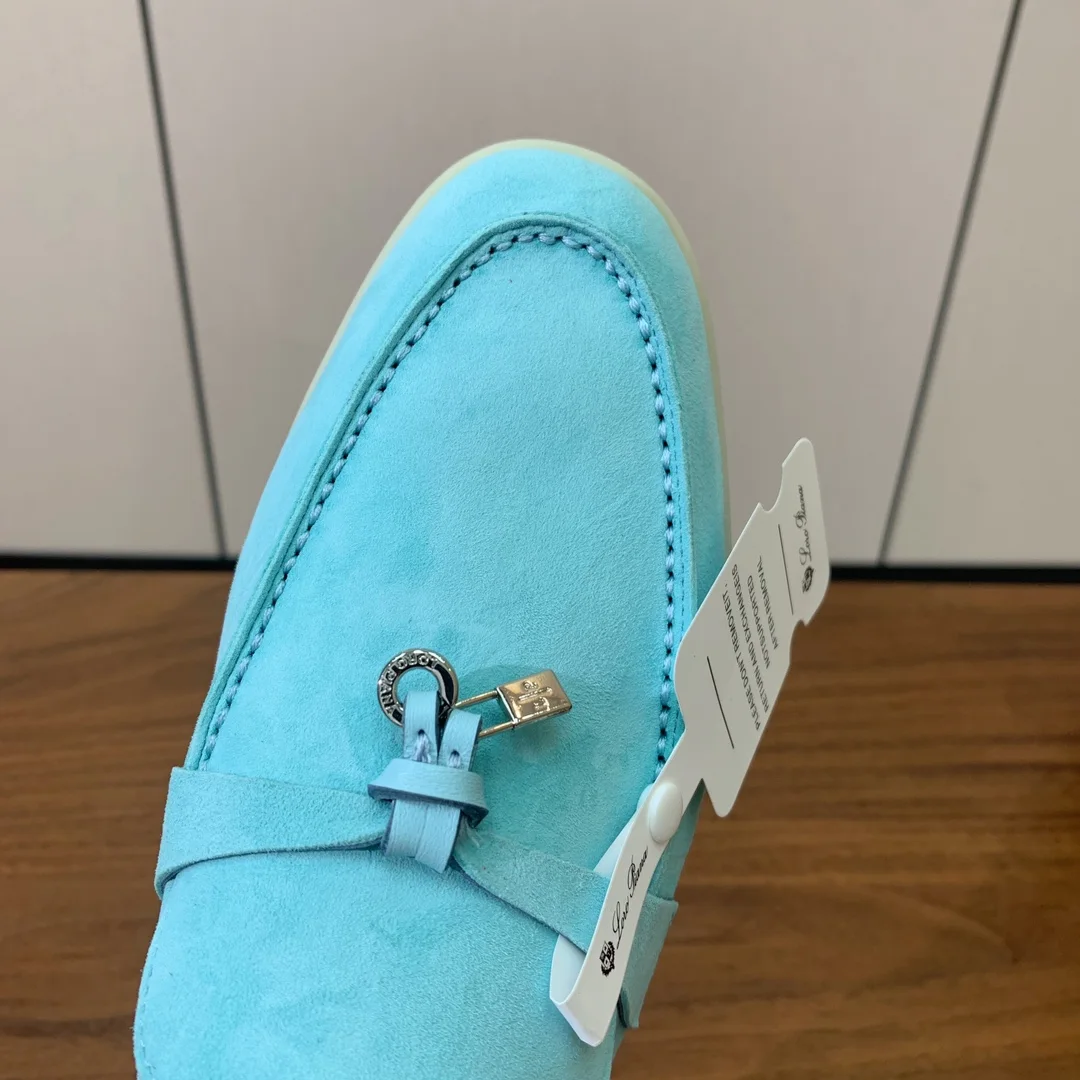Mocassin femmme Bleu Ciel en Suède