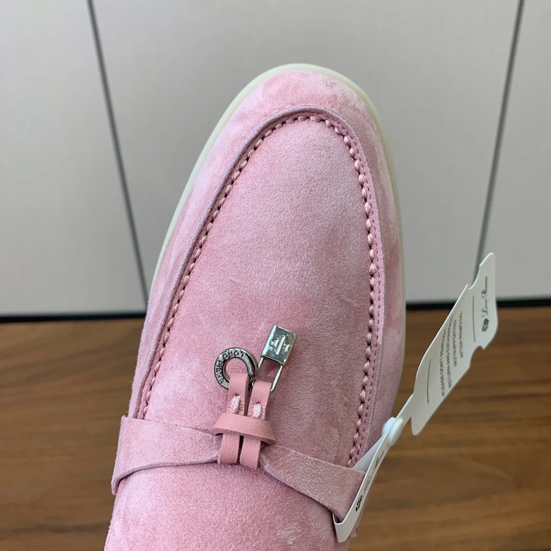Mocassin femme Rose Poudré en Suède