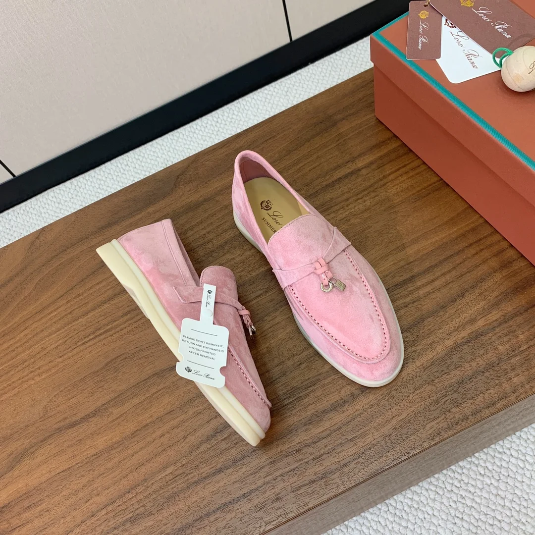 Mocassin femme Rose Poudré en Suède