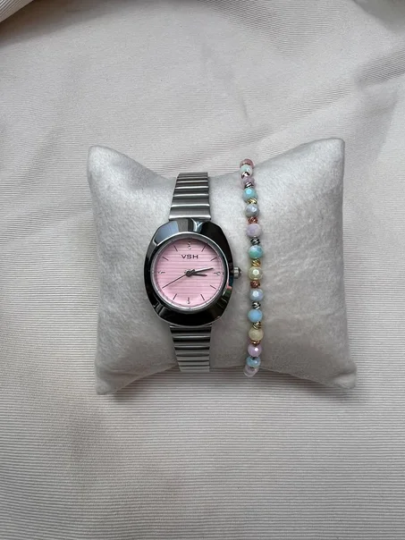pack montre rose et bracelet