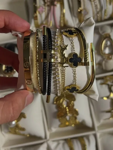 pack 7 bracelets noir
