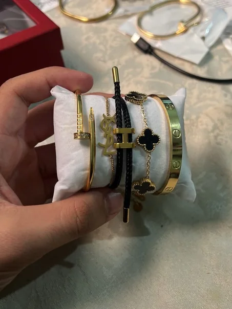 pack 5 bracelets noir
